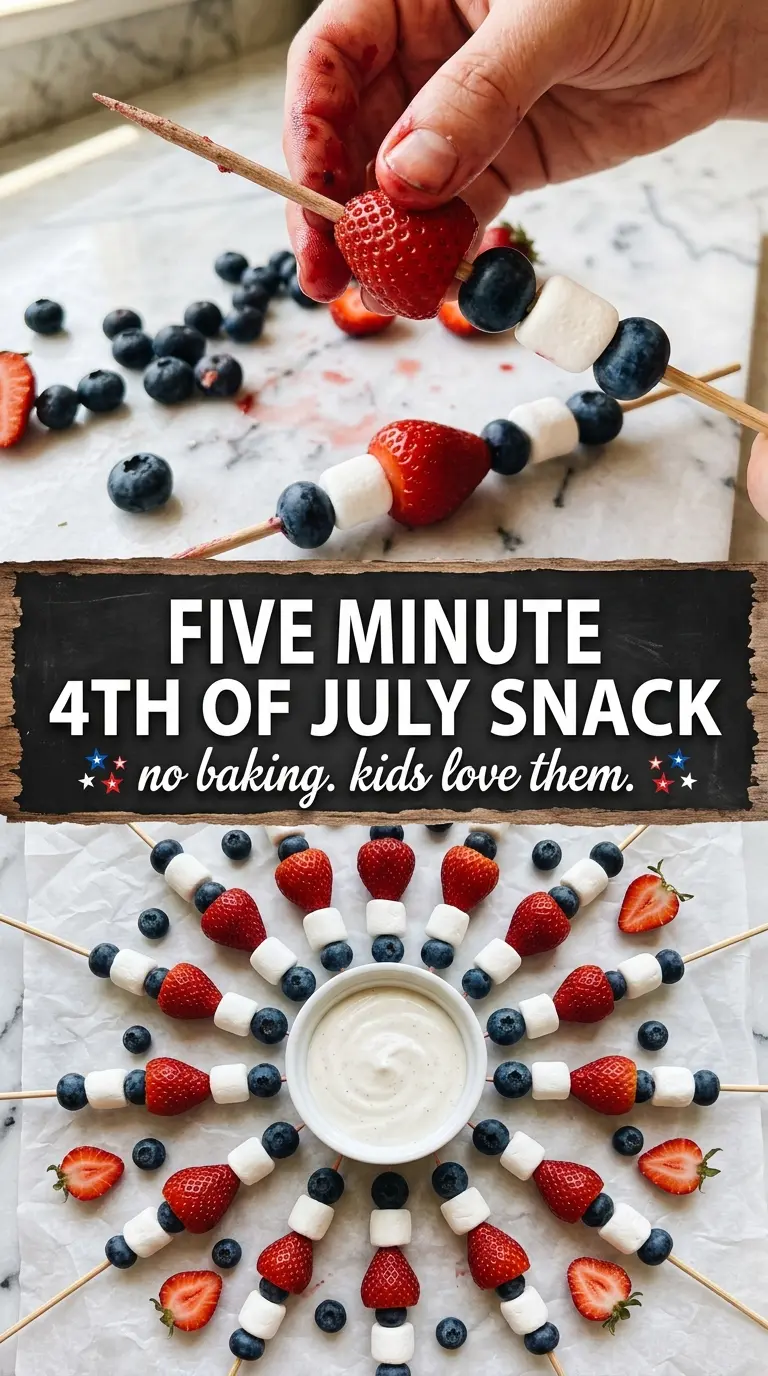 Red, White & Blue Fruit Kabobs patriotic fruit skewers colorful