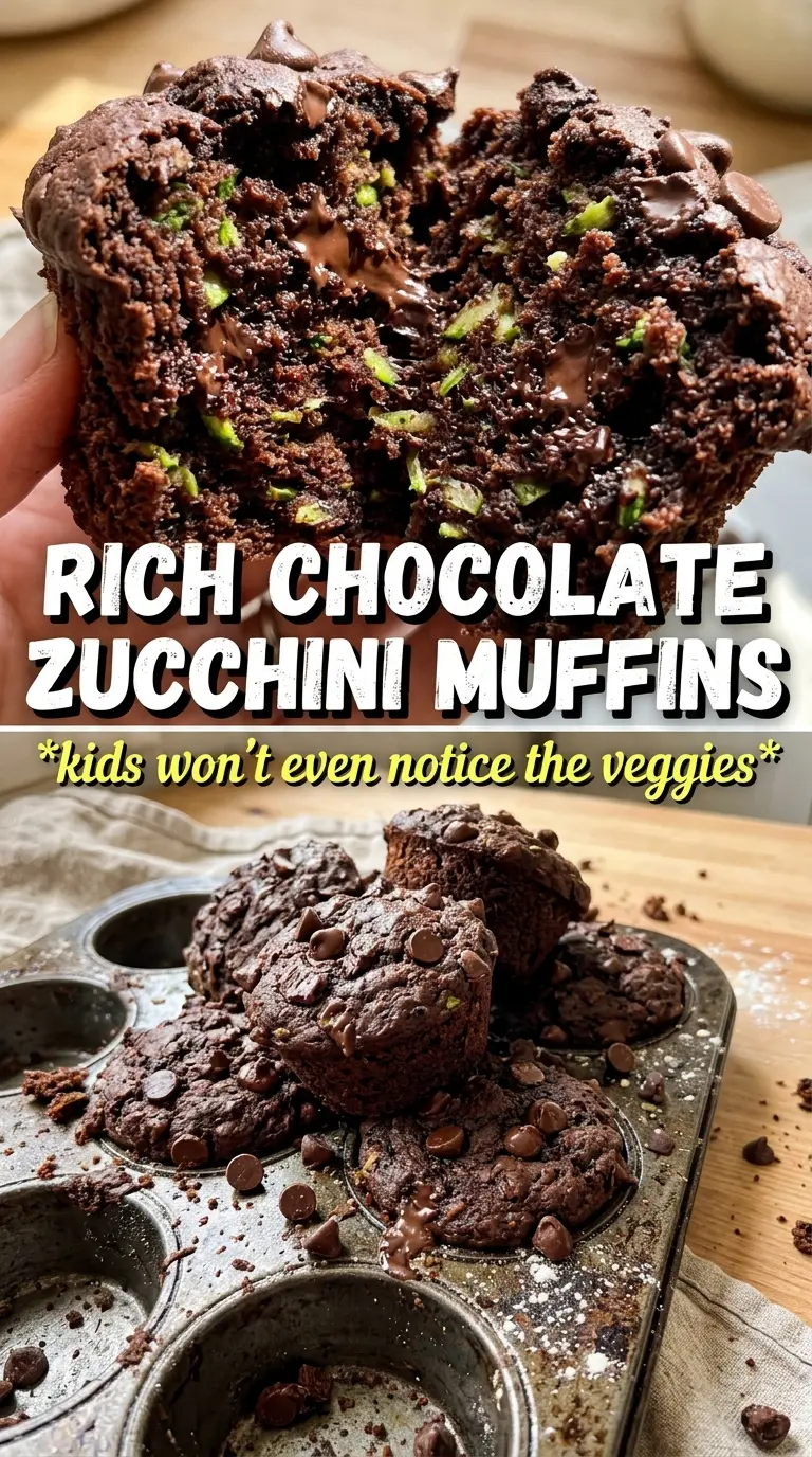 Chocolate Zucchini Muffins fudgy chocolate cracked-top