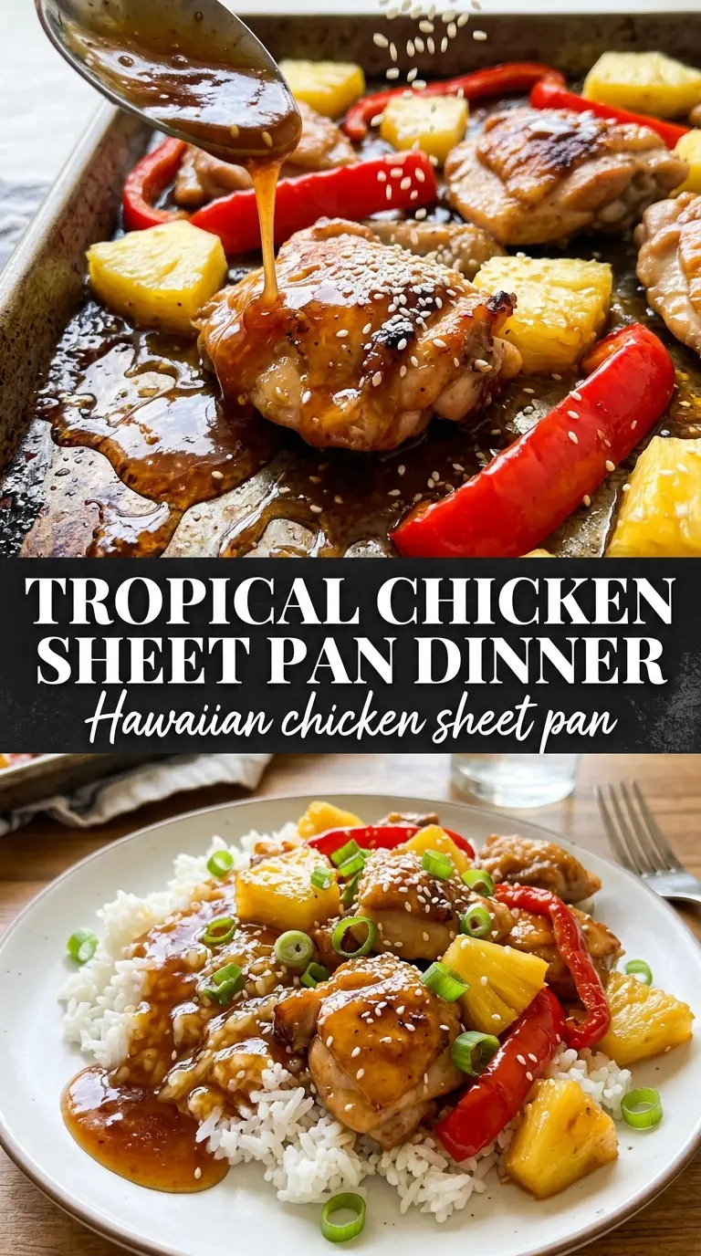 Hawaiian Chicken Sheet Pan sticky caramelized pineapple