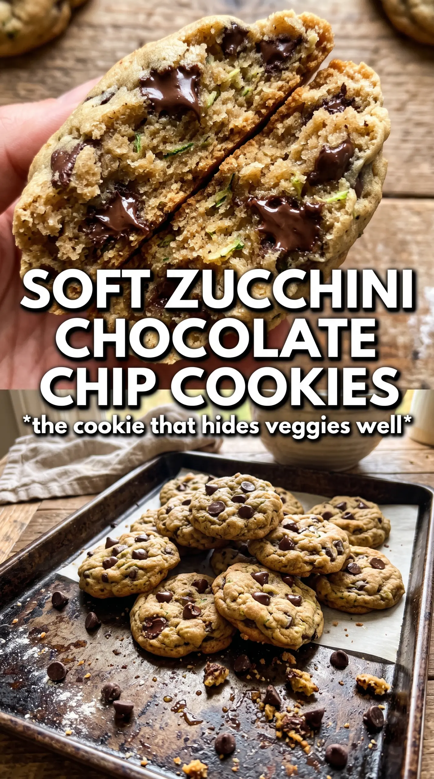 Zucchini Chocolate Chip Cookies soft pillowy chocolatey