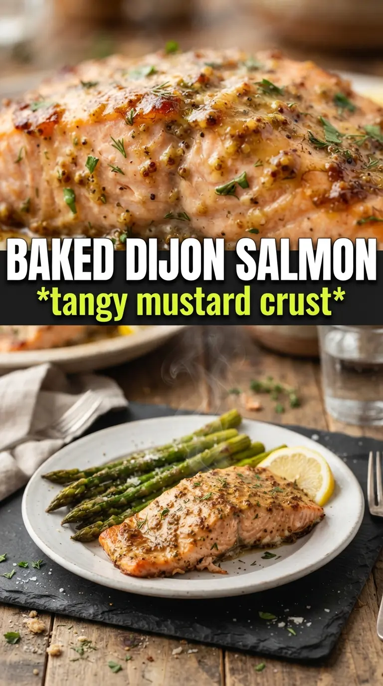 Baked Dijon Salmon golden herb crust
