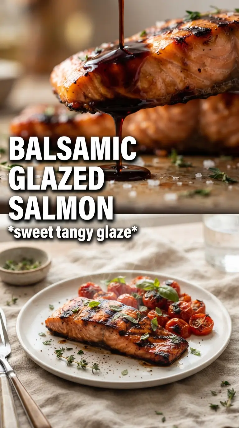 Balsamic Glazed Salmon glossy caramelized rosemary
